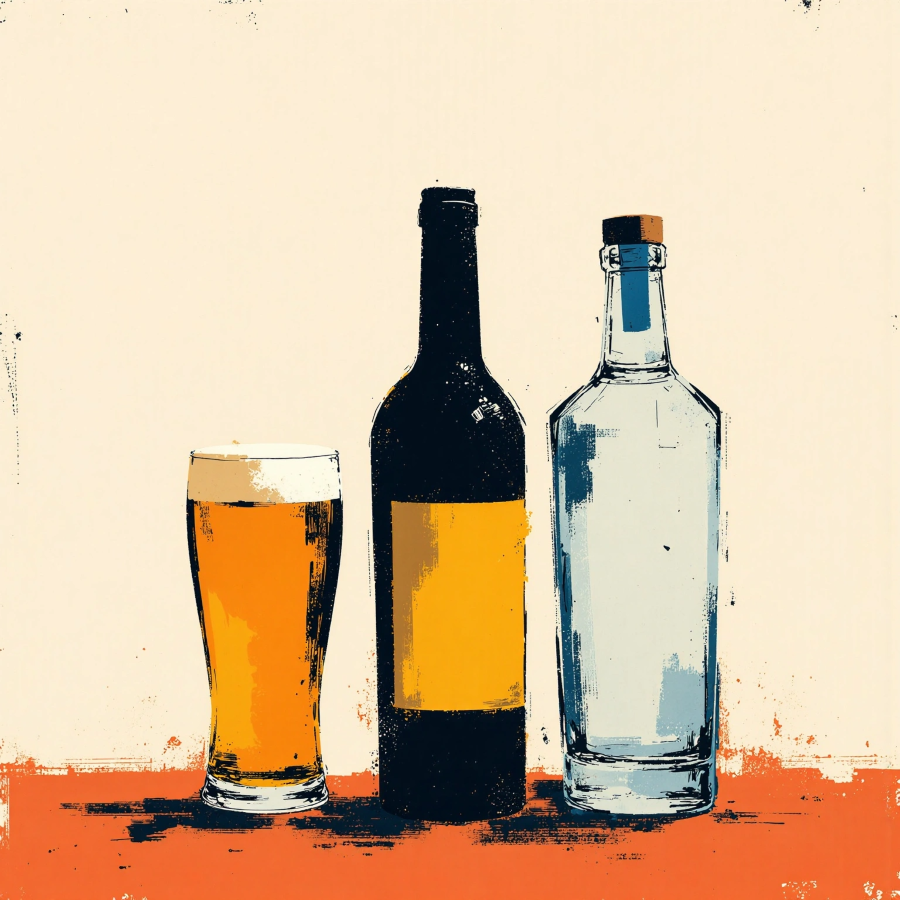 Verschiedene alkoholische Getränke