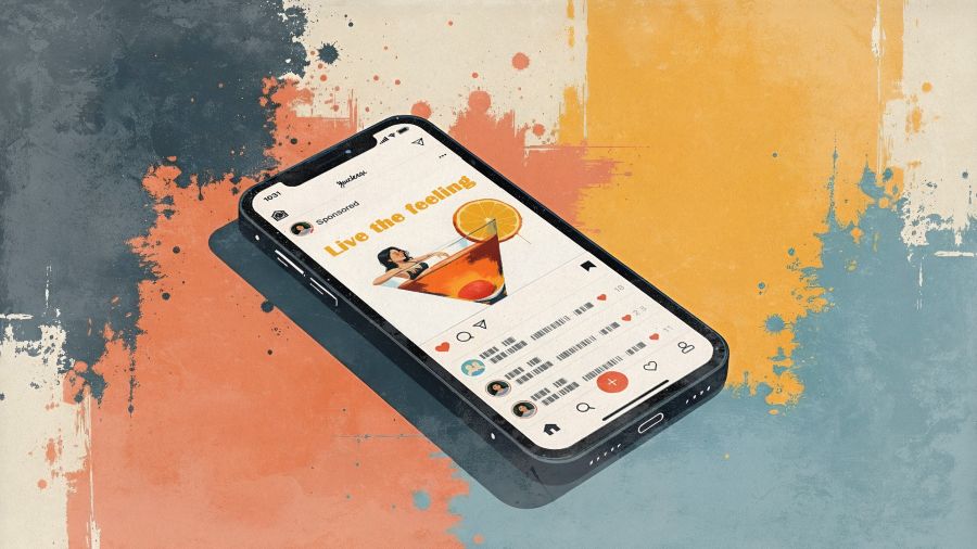 Ein Smartphone, auf dem ein Social Media Beitrag angezeigt wird.