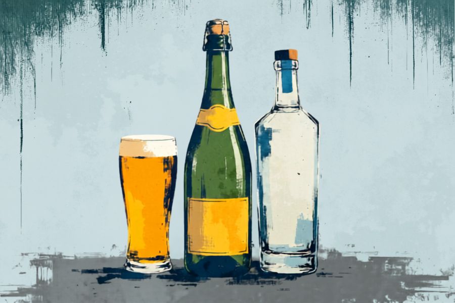 Verschiedene alkoholische Getränke